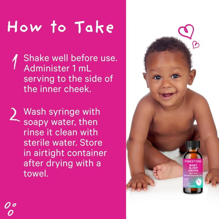 Pink Stork Baby Sleep Drops, Naturally Support Sleep Without Melatonin for Infants, Toddlers, and Kids, Aid Sleep with Chamomile and Magnesium, Baby Essentials for Bedtime, 1 oz, 30 Servings - Image 5