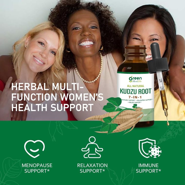 Kudzu Root Drops, Natural Supplement for Menopause Relief, Relaxation & Immune Support, Herbal Complex w/Black Cohosh Red Clover and More Extracts. 2 oz - Image 2