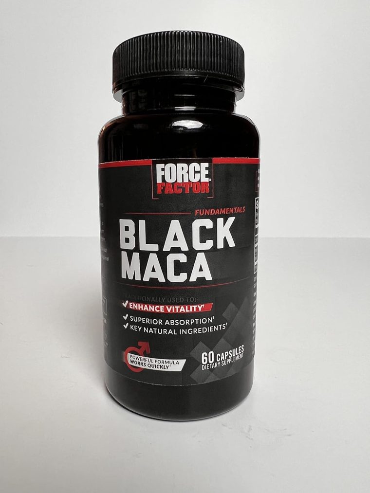 Force Factor Black Maca Root Vitality Supplement for Men with Superior Absorption and Power, Natural Maca Negra Extract, Fundamentals Series, 1000mg, 60 Capsules (Pack of 3) - Image 10