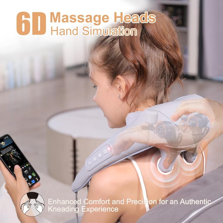 Electric Shiatsu Back and Neck Massager, Cordless Shoulder Massager with Heat, Deep Tissue 3D Kneading Massage Pillow for Shoulder, Leg, Body Muscle Pain Relief, Gifts for Men Women - Image 4