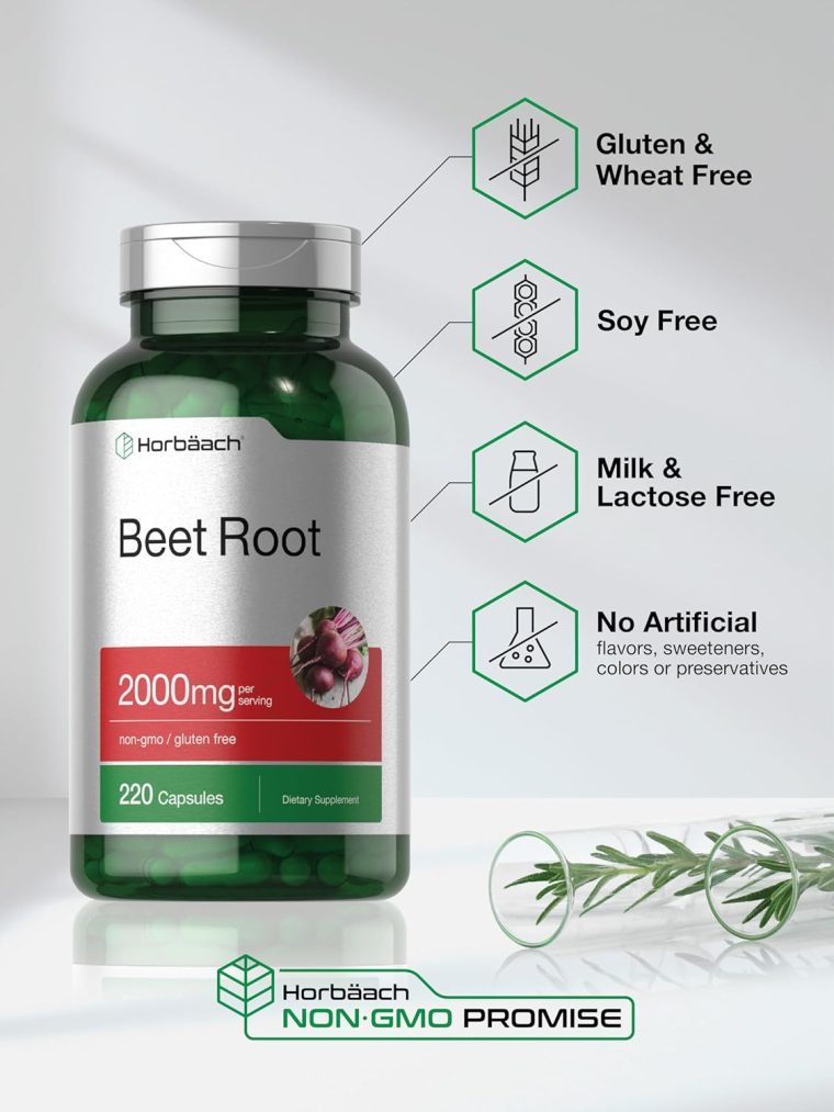 Horbäach Beet Root Powder Capsules | 220 Pills | Herbal Extract | Non-GMO, Gluten Free Supplement - Image 5