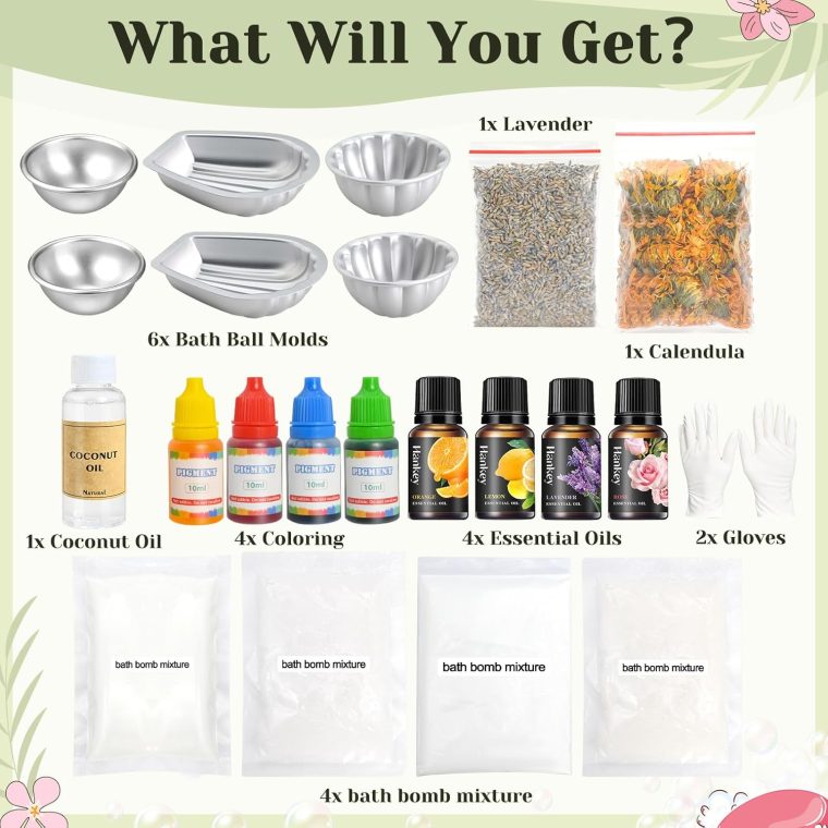 Bath Bomb Making Kit- 23Pcs DIY Bath Bombs for Women, Make Your Own SPA Products, Soap Making Kit with Stainless Steel Molds, Bath Foam, Bath & Bathing Shower Accessories Gifts for Girls Women - Image 2
