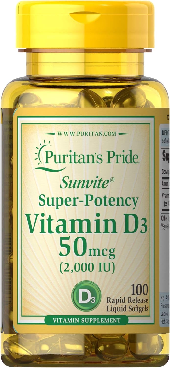 Puritan's Pride Vitamin D3 2000 IU-100 Softgels - Image 4