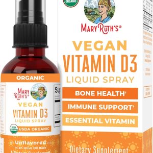 MaryRuth Organics Vitamin D USDA Organic | VIT D3 Liquid | Sugar Free | Liquid VIT D Spray Immune Support for Adults & Kids | Bone Health| Vegan | Gluten Free | Non-GMO | 30 Servings