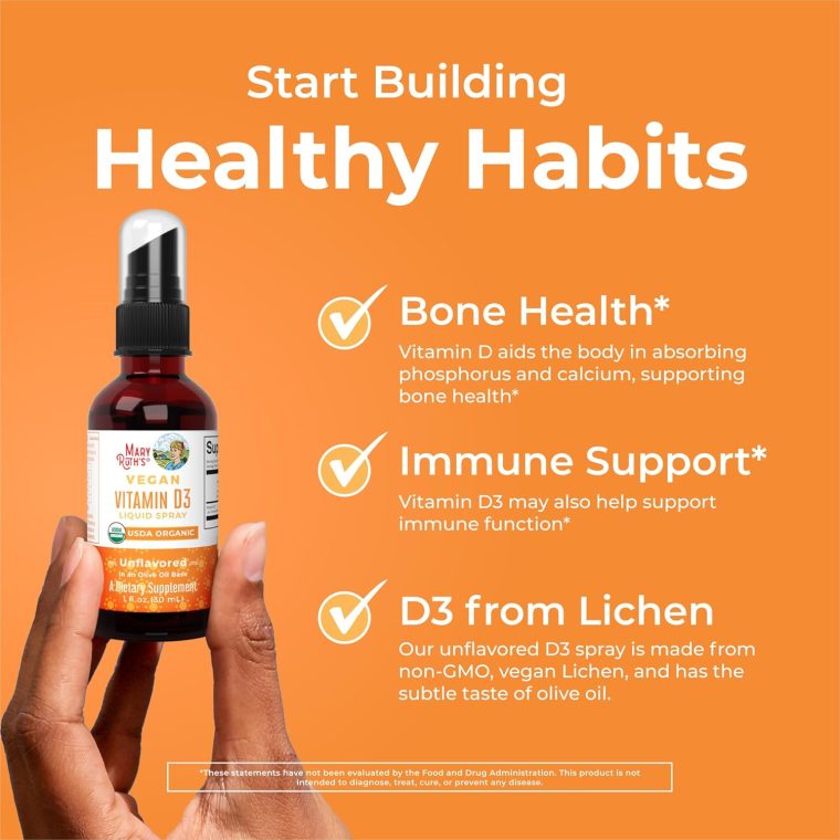 MaryRuth Organics Vitamin D USDA Organic | VIT D3 Liquid | Sugar Free | Liquid VIT D Spray Immune Support for Adults & Kids | Bone Health| Vegan | Gluten Free | Non-GMO | 30 Servings - Image 5