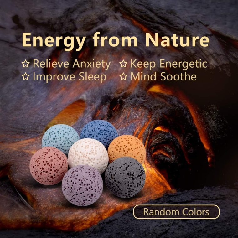 INFUSEU Sakura Tree Aromatherapy Necklace, Essential Oils Diffuser Locket Pendant with 7 PCS Lava Rock Stones and 24" Link Chain - Image 5