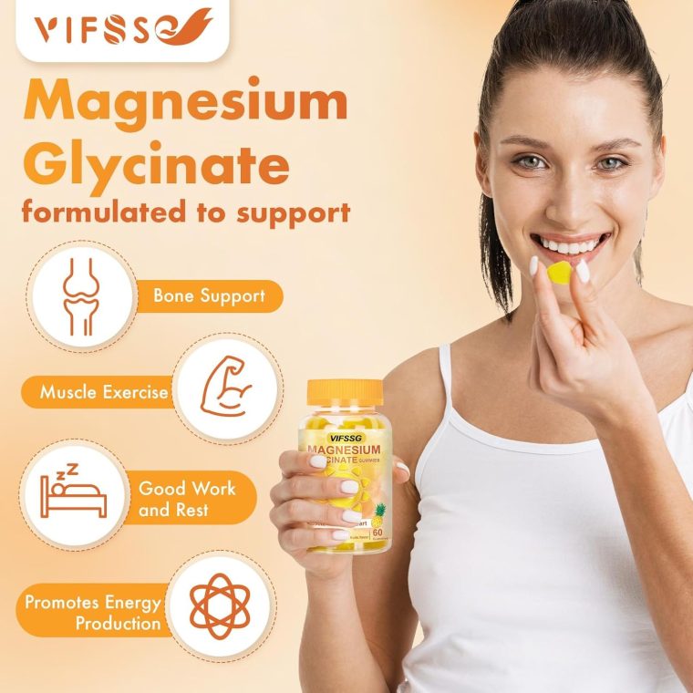 Magnesium Glycinate Gummies 500 Mg, Triple Magnesium Complex Sugar-Free Gummies with Malate 400 Mg, Citrate 400 Mg, Magnesium Supplement Chewable for Women & Men Vegan, Organic 60 Count - Image 4