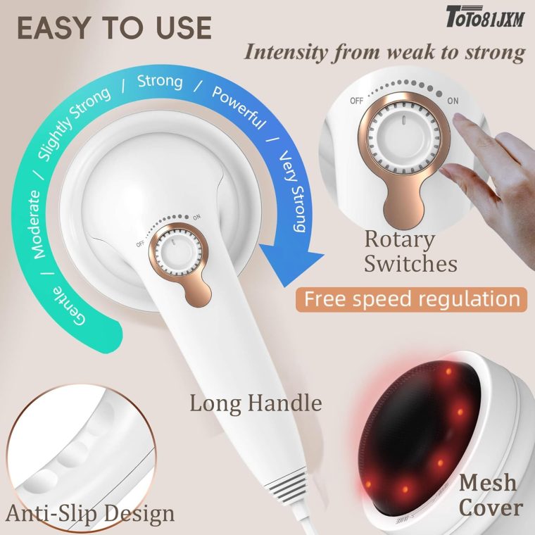 Handheld Cellulite Massager, Body Sculpting Machine, Lymphatic Drainage Massager, Stomach Massager with Lipo Roller for Belly Fat, Electric Vibrating Massage wand for Butt Waist Leg Arms Used at home. - Image 5