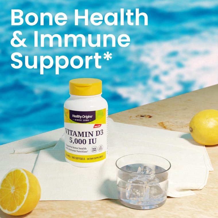 Healthy Origins Vitamin D3 (Lanolin) 5,000 IU Softgel - Bone Health and Immune Support Supplement - Easily Absorbable Vitamin D Supplements - Gluten-Free Vitamin D3 Supplement - 360 Softgels - Image 4