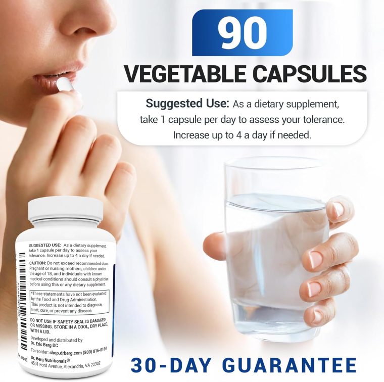 Dr. Berg Maximum Strength 4-in-1 Chelated Magnesium Glycinate with Clean, Potent & Pure Ingredients | 4X Lab-Tested & Verified | USA Formulated Magnesium Supplement Capsules | 90 Capsules - Image 8