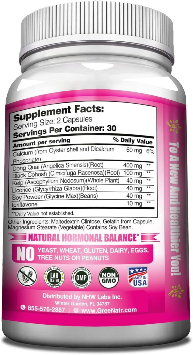 Menopause Supplements for Women - Perimenopause Supplements Women with Dong Quai & Black Cohosh for Menopause Hot Flashes - Menopause Support for Sleep Quality & Hormone Balance - 60 Caps - Image 6