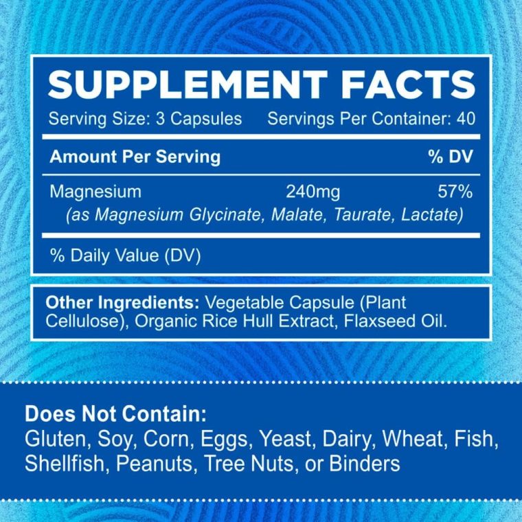 Zentastic 4-in-1 Magnesium Complex - Chelated Magnesium Glycinate, Malate, Taurate & Lactate - High Absorption for Nerves, Immune, Bones, Muscles - Magnesium Supplement - 120 Magnesium Capsules - Image 5