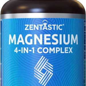 Zentastic 4-in-1 Magnesium Complex - Chelated Magnesium Glycinate, Malate, Taurate & Lactate - High Absorption for Nerves, Immune, Bones, Muscles - Magnesium Supplement - 120 Magnesium Capsules