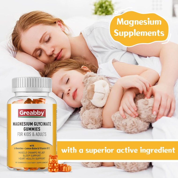 Magnesium Glycinate Gummies for Kids & Adults - Magnesium Glycinate 300mg Chewable Supplement - Promotes Sleep, Muscle, Relaxation (60Count) - Image 3