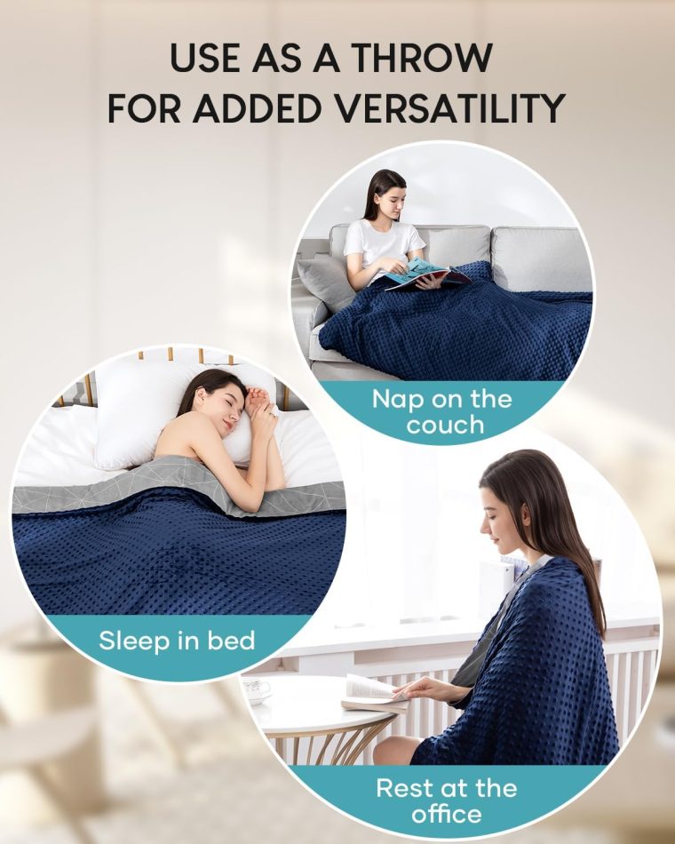 Cover for Weighted Blanket 48x72, Removable Minky Dot Cover for Heavy Blankets, Double-Sided Soft Crystal Velvet Machine Washable Cover, Zipper on Long Side, Double-Sided Printing - Image 5