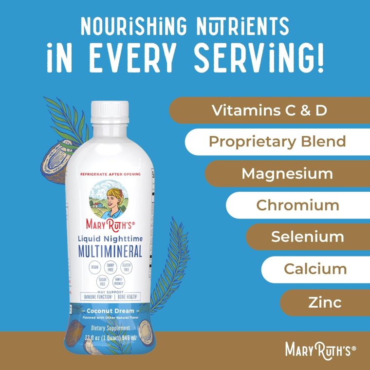 MaryRuth Organics Liquid Nighttime Multimineral | No Melatonin | Bedtime Routine | Magnesium Citrate | Calcium | Zinc | Vitamin D3| Available in 4 Flavors - Vegan | Sugar Free | Gluten Free | 32 Oz - Image 7