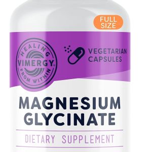 Vimergy Magnesium Glycinate – Stress Support – Chelated to Avoid Tummy Upset*– Promotes Heart Health & Energy*– Kosher, Vegan Gluten-Free – 180 Caps