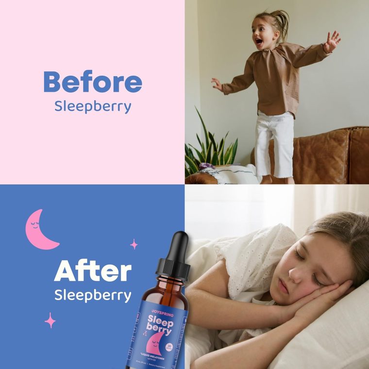 JoySpring Sleepberry Kids Melatonin 3 mg – Liquid Sleep Aid with L Theanine, High Absorption Berry Drops (2 fl oz) 60 Servings, Children's Melatonin with Vitamin D Kids Travel Essentials - Image 7