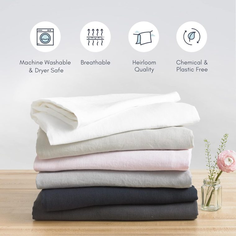 Baloo 100% French Linen Duvet Cover for Weighted Blanket (Blush Pink - 42"x72" - Throw Size) | Cooling, Soft & Durable | Certified European Flax® - Image 3