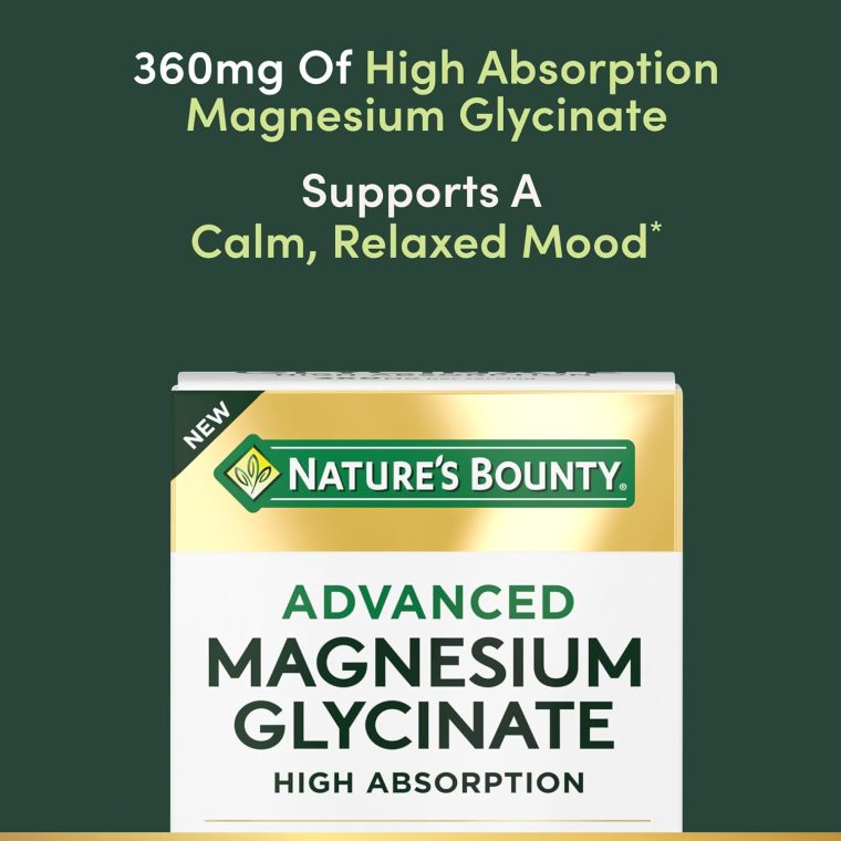 Nature's Bounty Calm Magnesium Glycinate Supplement - High Absorption Magnesium for Relaxed Mood, Heart & Bone Health, 90 Capsules - Image 3