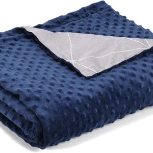 Cover for Weighted Blanket 48x72, Removable Minky Dot Cover for Heavy Blankets, Double-Sided Soft Crystal Velvet Machine Washable Cover, Zipper on Long Side, Double-Sided Printing