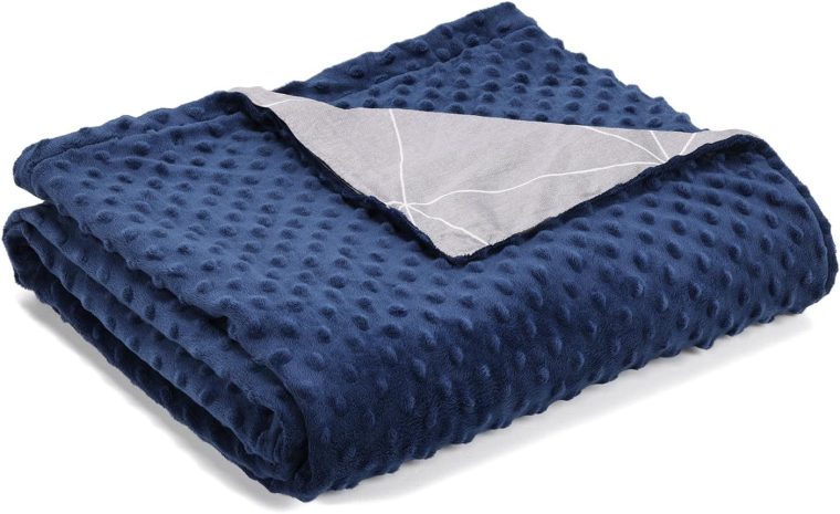 Cover for Weighted Blanket 48x72, Removable Minky Dot Cover for Heavy Blankets, Double-Sided Soft Crystal Velvet Machine Washable Cover, Zipper on Long Side, Double-Sided Printing