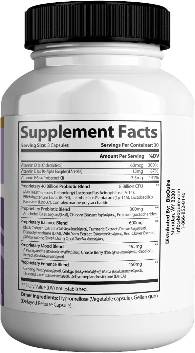 Climcomfort Max Menopause Support, 40 Billion Probiotic with Black Cohosh, 90 Capsules, Hormone Balance and Hot Flash Relief (1) - Image 2