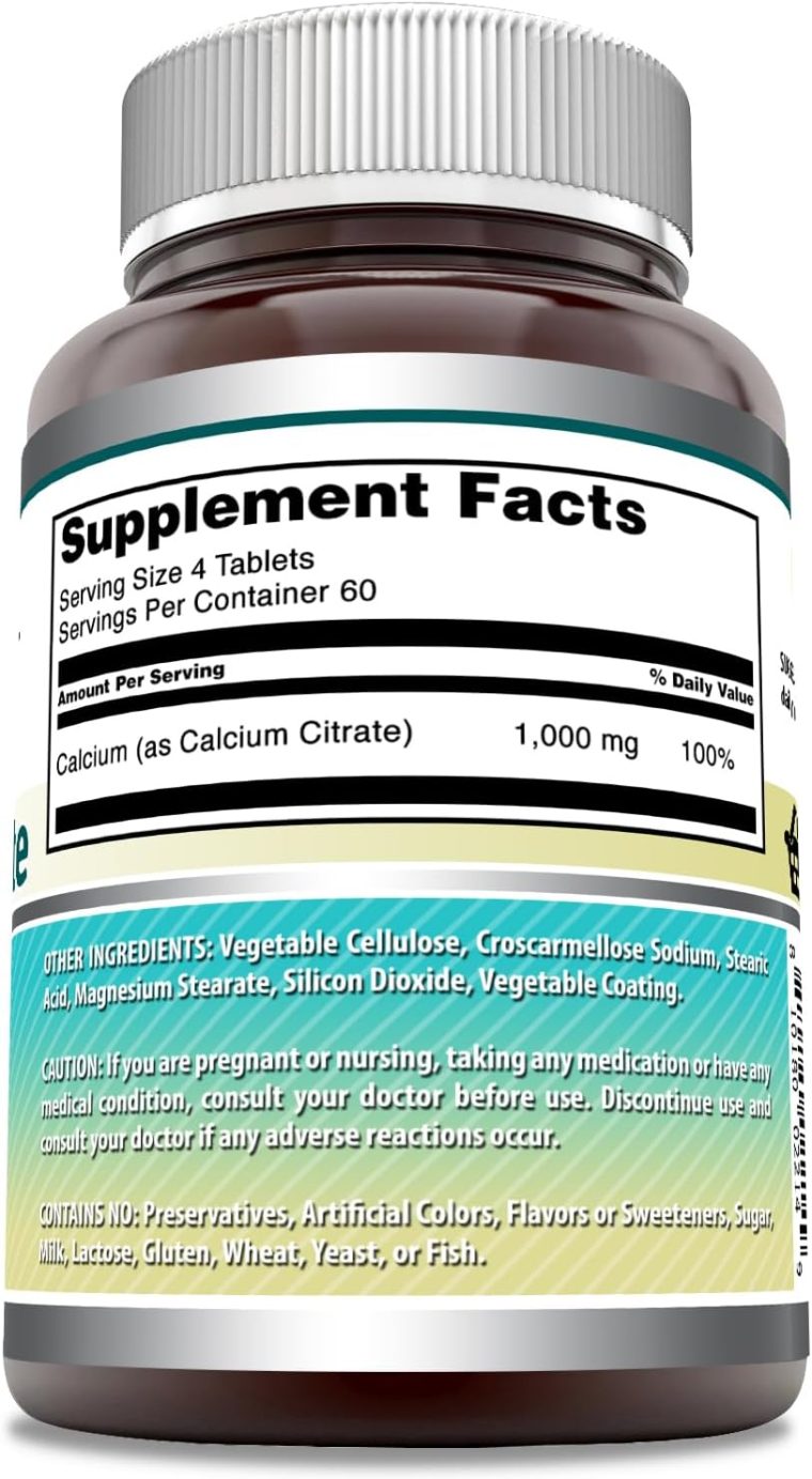 Amazing Formulas Calcium Citrate Supplement | 1000 Mg | Tablets | Non-GMO | Gluten Free | Made in USA (1 Pack, 240 Count) - Image 2