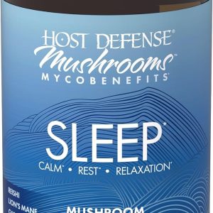 Host Defense MycoBenefits Sleep* Capsules - Rest Support for Healthy Sleep Quality - Calming Supplement with Magnesium, Lion's Mane & GABA - Aids Balanced Rest Cycles - 60 Capsules (30 Servings)