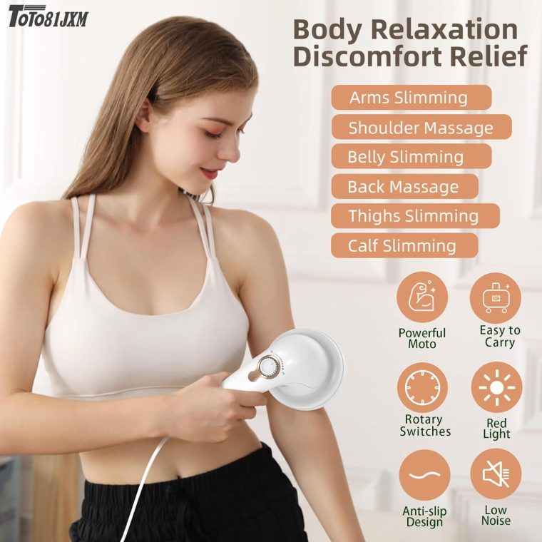 Handheld Cellulite Massager, Body Sculpting Machine, Lymphatic Drainage Massager, Stomach Massager with Lipo Roller for Belly Fat, Electric Vibrating Massage wand for Butt Waist Leg Arms Used at home. - Image 3