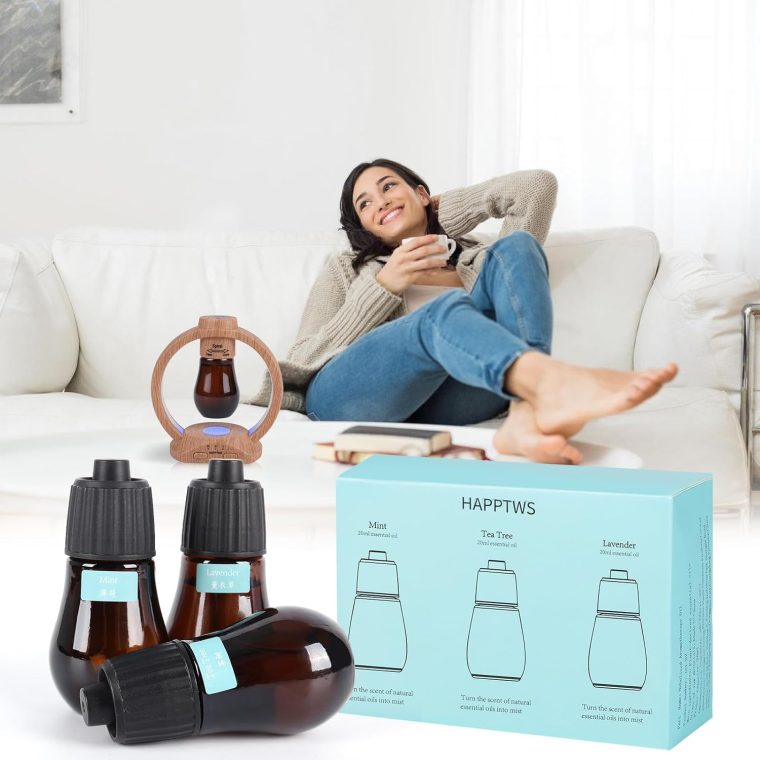 HAPPTWS 3-Pack Essential Oil Kit - Diffuser Oil Use to HAPPTWS Waterless Diffuser Mint/Tea Tree/Lavender - Image 5