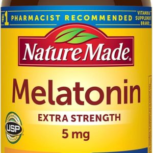 Nature Made Melatonin 5mg Extra Strength Tablets, 100% Drug Free Sleep Aid, Sleep Supplements for Adults, 300 Tablets, 300 Day Supply