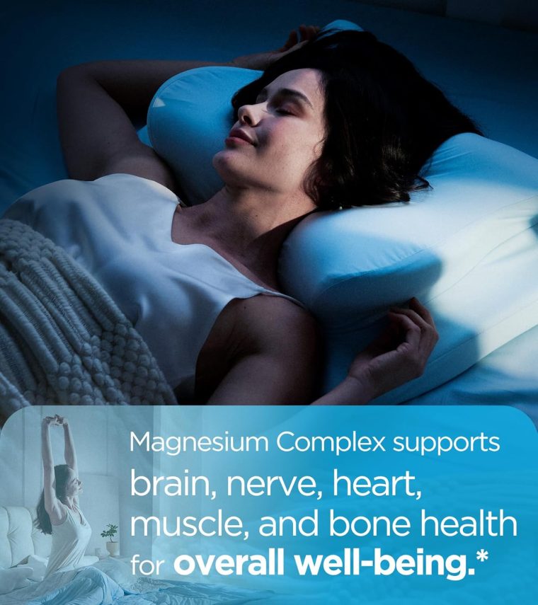Quadruple Magnesium Supplement, 400mg of Chelate Magnesium Glycinate, L-threonate, Citrate & Malate | Max Absorption Complex w/Vitamin D3 & B6, for Sleep Heart Muscles Nerves, Non-GMO, 60 Vegan Caps - Image 7