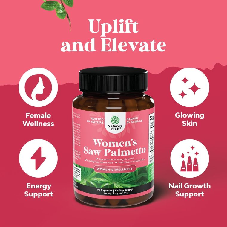 Extra Strength Saw Palmetto for Women 500mg - DHT Blocker for Women 30-Day Supply - Hair Vitamins for Hair Loss Supplement - Pure Saw Palmetto Extract Capsules with Maca Root & Biotin - 90 Capsules - Image 4