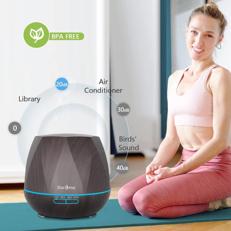 550ml Essential Oil Diffuser, DAROMA Upgraded Remote Control 6 in 1 Aromatherapy Ultrasonic Cool Mist Humidifier, 7 Color Changing Mood Lights & Waterless Auto-Off for Home Office Gift, Dark Wood - Image 5