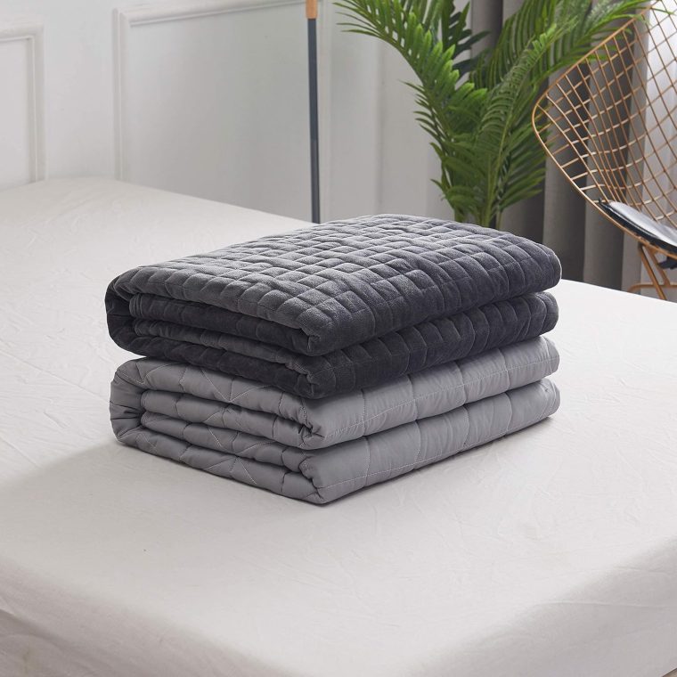CoolZen™ Cooling Weighted Blanket 20 lbs with Removable Cover — Heavy Blanket for Adults, Calming, & Sleeping — Weighted Comforter with Premium Glass Beads for All Seasons — 60”x80” Queen Bed Size - Image 3