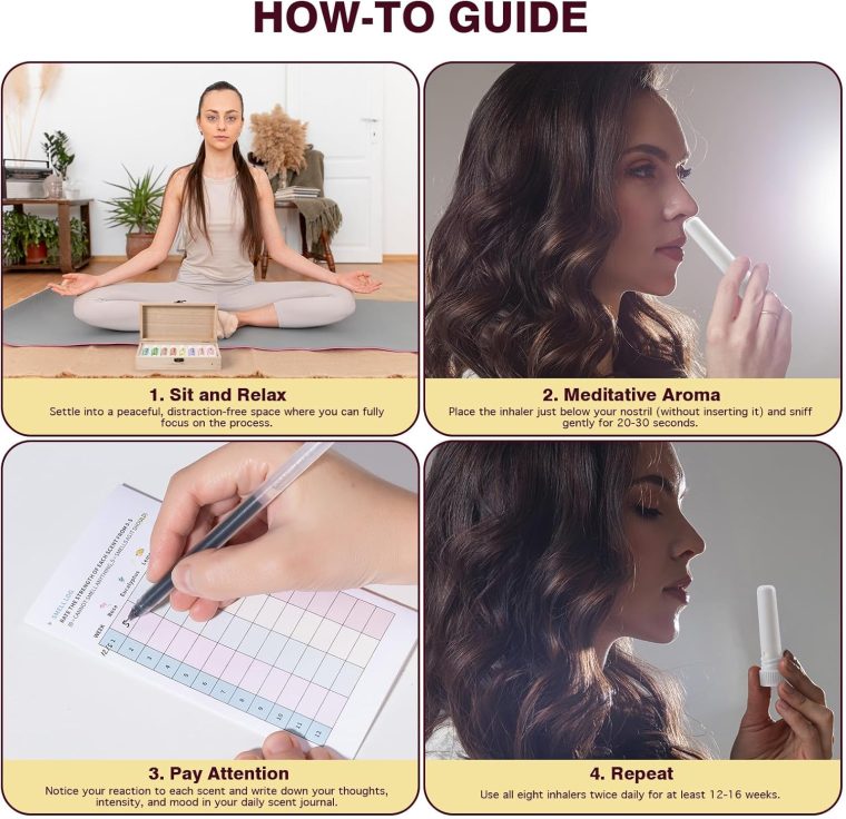 Smell Training Kit for Loss of Smell - Natural Smell Retraining Kit for Anosmia and Sense of Smell Support - 8 Essential Oils Therapy, Olfactory Training with Lemon, Clove, Eucalyptus, and Rose - Image 7