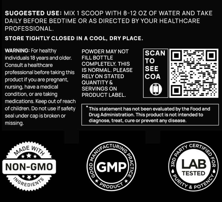 Triple Sleep Magnesium L-Threonate Powder w. Apigenin, L-Theanine + Melatonin - Magtein Magnesium L Threonate Supplement - High Strength Magnesium for Deep Sleep & Calm Natural Sleep Aid for Adults - Image 5