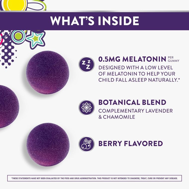 PURE Zzzs Kidz, Kids Melatonin Gummy, Sleep Aid, Low Amount of Melatonin for Kids, with Chamomile and Lavender, Melatonin 1 mg, Melatonin Gummies Kids, Berry Flavored, 72 Sleep Gummies - Image 2