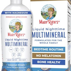 MaryRuth Organics Liquid Nighttime Multimineral | No Melatonin | Bedtime Routine | Magnesium Citrate | Calcium | Zinc | Vitamin D3| Available in 4 Flavors - Vegan | Sugar Free | Gluten Free | 32 Oz