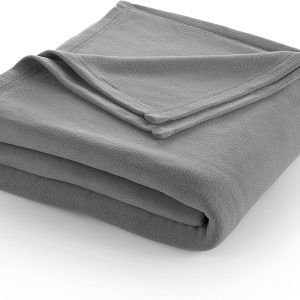 Twin Size Fleece Bed Blanket | Comfy Supersoft Fleece Blanket – All-Season Light Weight Throw Blanket | Luxuriously Soft | Throw Blanket for Couch and Sofa | Machine Wash | Gray