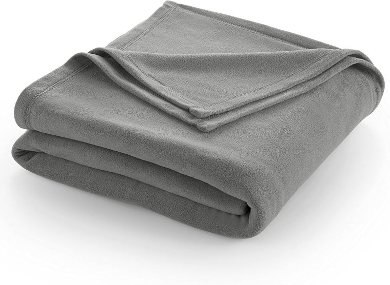 Twin Size Fleece Bed Blanket | Comfy Supersoft Fleece Blanket – All-Season Light Weight Throw Blanket | Luxuriously Soft | Throw Blanket for Couch and Sofa | Machine Wash | Gray