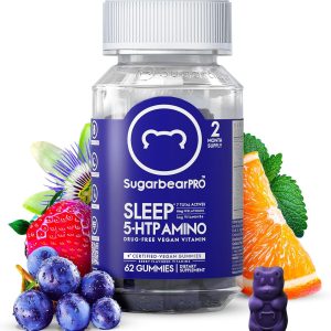 SugarBearPro Sleep Gummy 2 Month Supply, Extra Strength Melatonin 6mg, for Men & Women, Vegan Vitamin B6, L-Theanine, 5 HTP, Valerian, Sleep Aid for Adults & Teens, Certified Kosher