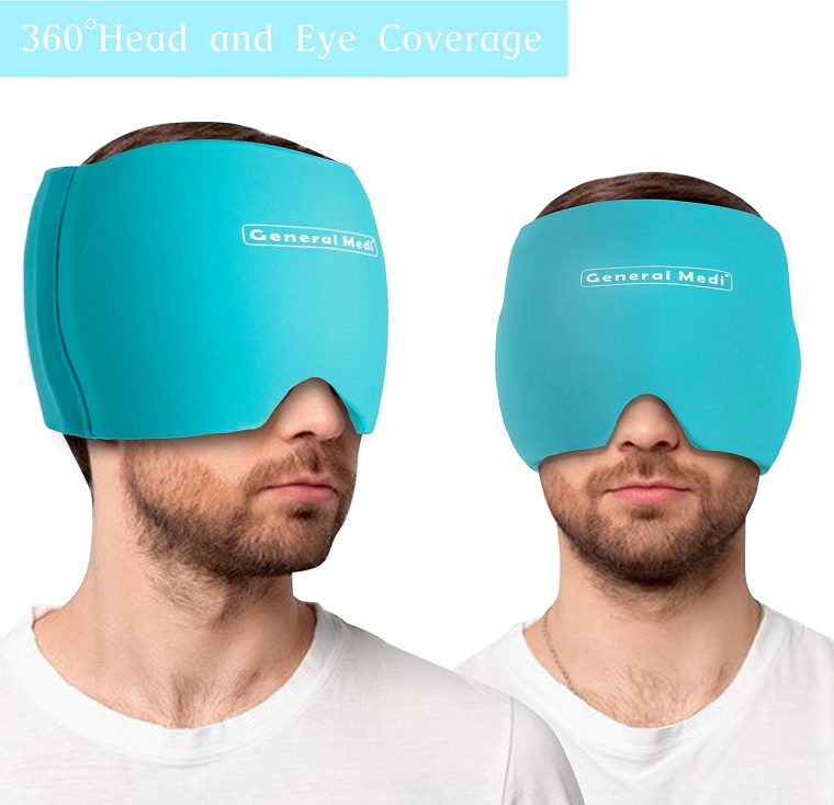 General Medi Headache & Migraine Ice Wrap Cap, Cold Therapy Migraine Relief Hat, Headache Ice Hat Cold Compress, Great for Puffy Eyes, Tension, Sinus & Stress Relief (Blue) - Image 3