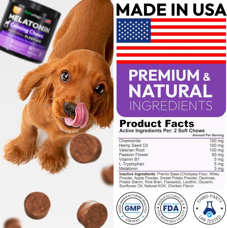 Advanced Melatonin for Dogs - 170 Dog Melatonin Calming Chews for Small and Large Dogs - Natural Hemp Dog Sleep Aid, Puppy Sleeping Pills, Anxiety, Stress, Separation, Barking, Fireworks - Made in USA - Image 6