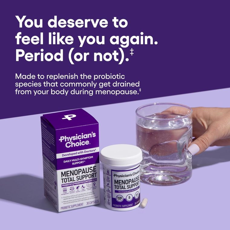 Physician's CHOICE Menopause Probiotic Supplement for Women - Supports Hormone Balance, Hot Flashes, Night Sweats, Weight Management, Bloating & Gut Health - with Black Cohosh, Resveratrol+ - 60ct - Image 2