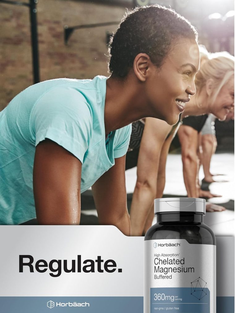 Horbäach Chelated Magnesium | 360mg | 240 Capsules | Non-GMO & Gluten Free Supplement - Image 7