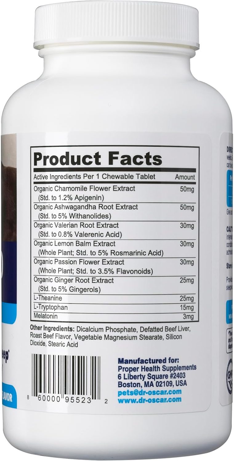 Dog Sleep Aid for Dogs, Better Than Melatonin or Calming Chews Only, Best Sleeping Pills + Melatonin, 120 Tablets, Puppy Sleep Aid, USA - Image 2