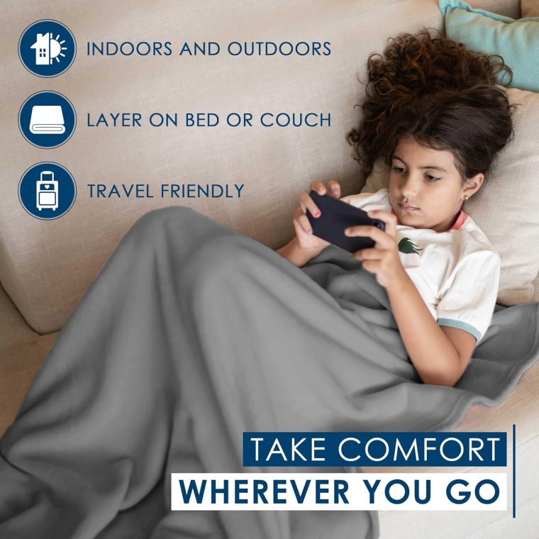 Twin Size Fleece Bed Blanket | Comfy Supersoft Fleece Blanket – All-Season Light Weight Throw Blanket | Luxuriously Soft | Throw Blanket for Couch and Sofa | Machine Wash | Gray - Image 5