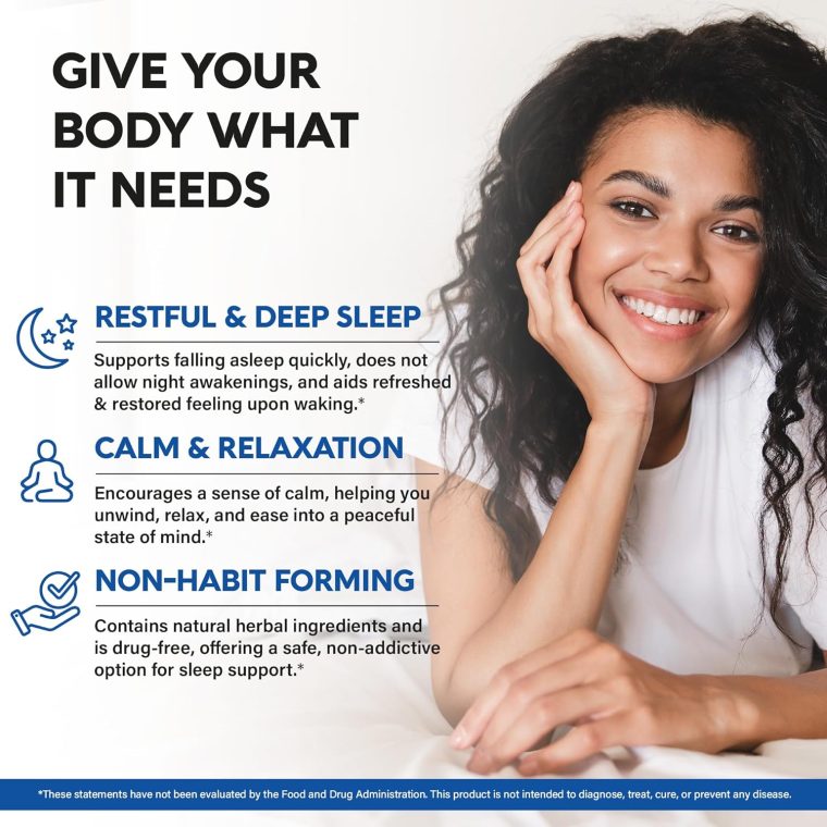 Sleeping Pills for Adults 550mg - Valerian Root for Sleep | Melatonin 3mg | L-Theanine | Magnesium - Natural Sleep Aid Supplement - Non-Habit Forming Rest Support - Made in USA - 1/Day | 60 Capsules - Image 3